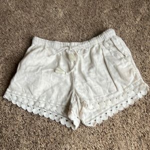 Cream Aerie Shorts with Detail
